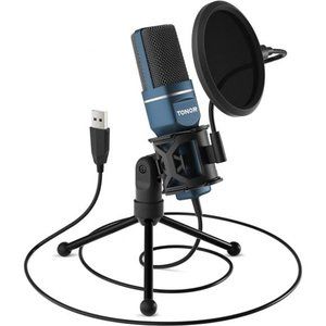 USB Microphone, Computer Cardioid Condenser PC Gaming Mic with Tripod Stand